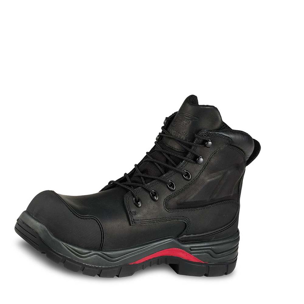 Red Wing King Toe® ADC 6-inch Safety Toe Men's Waterproof Boots Black | ZA 412JPQ